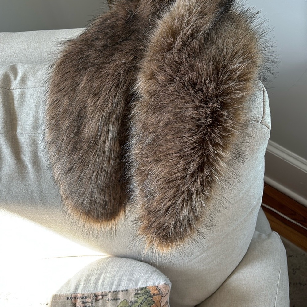 NWT Sole Society Brown Faux Fur Stole Wrap Scarf